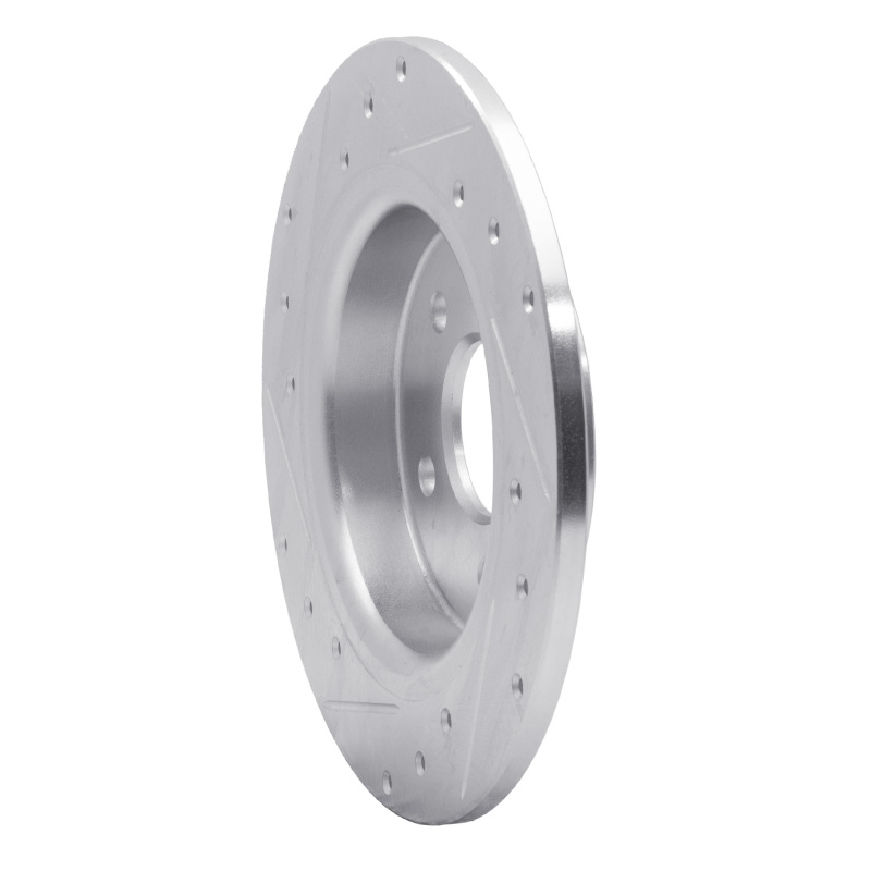 Volvo V50 Brake Rotor (1) - Rear Right - R1 Concepts - Drilled & Slotted - Silver - `04-`13